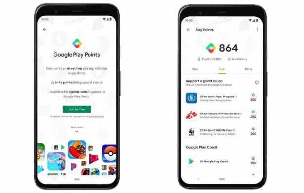 Бонусная программа Google Play Points предусматривает вознаграждение за скачивание платных приложений