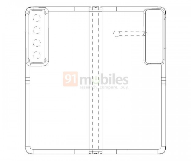 Huawei запатентовала складной смартфон с выемкой для многомодульной камеры